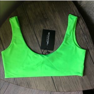 Neon green bikini top